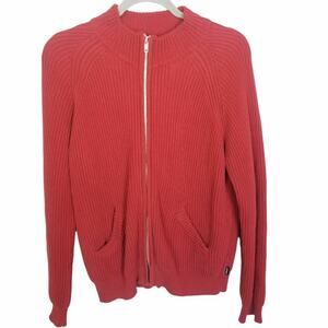 Lauren Ralph Lauren Womens Full Zip Knit Sweater Cardigan Size M Classic Preppy